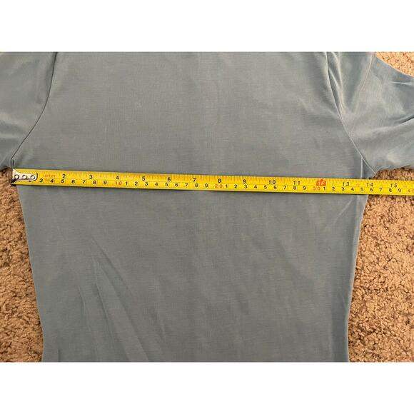 Femme X dfB Blue High Neck Back Zipper Short Sleeve Women's Bodysuit Size S - Picture 6 of 7